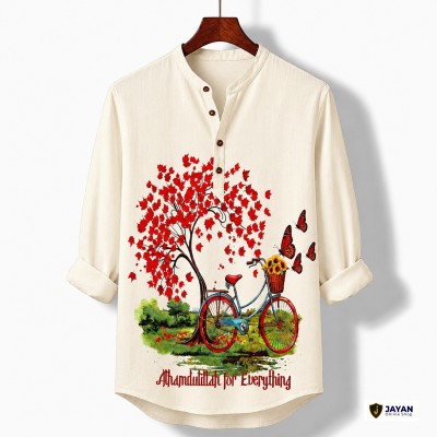 Men's Luxury Full Sleeve 100% Cotton Print Katua