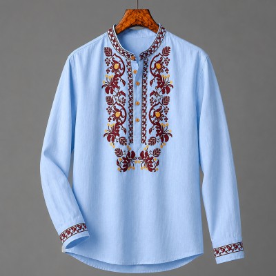 Luxury Full Sleeve 100% Biscuss Cotton Embroidery Katua