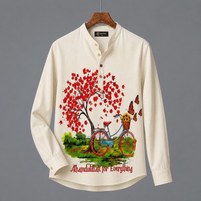 Men's Luxury Full Sleeve 100% Cotton Print Katua