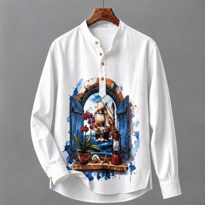 Luxury Full Sleeve 100% Oxford Cotton Print Katua