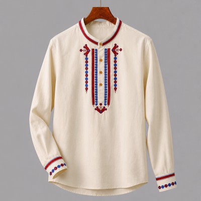 Luxury Full Sleeve 100% Biscuss Cotton Embroidery Katua